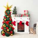 Christmas Tree Balloon Arch Kit Christmas Party Decorations Supplies, Balloon Christmas Tree Kit with Gold Red Green Balloons, Garland