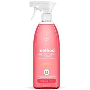 Method All-Purpose Cleaner, Pink Grapefruit, Perfect for Most Counters, Tiles, Stone, and More, 28 oz spray bottle + refill bottle 68 Oz