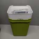 Chicken Feeder and Waterer Set,3 Gallon Automatic Chicken Feeder No Waste,Hanging Poultry Waterer Feeder Kit with Chicken Waterer Nipples and Feeding Ports,Chicken Coop Accessories (13.65x9.752in, White)