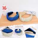 BEGOOD Headbands for Women Glitter Knotted Wide Headbands Fashion Womens Knot Hairbands Sparkly Turban Head Bands Hair Accessories for Girls Blue and Beige