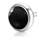 BLISI Black Onyx Pure Titanium Stud Earrings 4mm 5mm Natural Stone Women Earrings Hypoallergenic Gemstone Earring for Sensitive Ears 20G