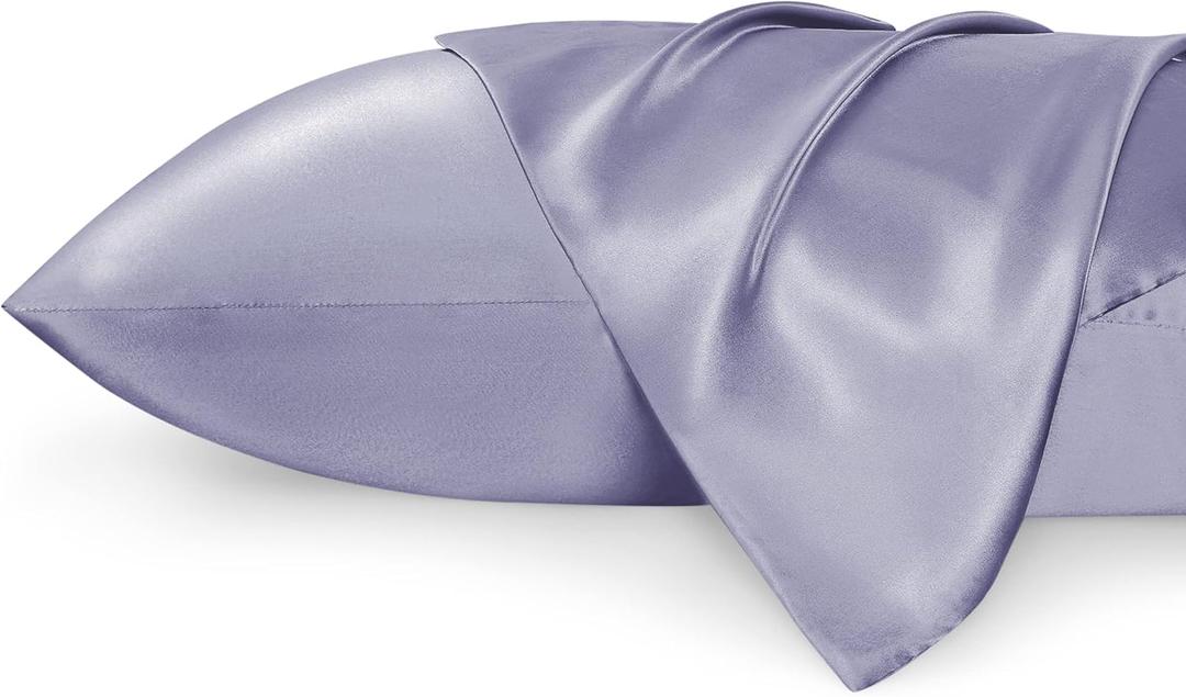 Bedsure King Size Satin Pillowcase Set of 2 - Icelandic Blue Silky Pillow Cases for Hair and Skin with Envelope Closure, Similar to Silk Pillow Cases, Gifts for Women Men, 20x36 Inches (King (20" x 36"), 33 - Icelandic Blue)