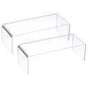uxcell Shoes Display Stand Rack, 12"x4.5"x4" Acrylic Storage Shelf Holder Clear, 2 Pcs