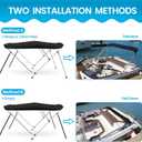 Naviskin Bimini Top for Boats, Black 3 Bow 6'L x 46" H x 67"-72" W