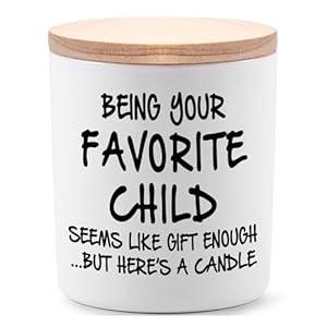 Canldes Gifts for Mom from Daughter or Son Unique Mothers Day Christmas Birthday Gifts for Mom Novelty Being Your Favorite Child Lavender Scented Soy Candle