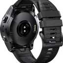 ANCOOL for Fenix 6S/Fenix 7S/Fenix 5S Watch Band 20MM Silicone Watch Band for Fenix 8 43mm/5S Plus/6S Pro/7S Pro/Instinct 2S(Black-Gray) (1 Pack)
