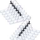 AMKUFO 20 Pack Pants-Hangers Skirt-Hangers, Plastic Pant-Hangers-for-Women Men, Pants-Hangers-Space-Saving, Clamp Hangers-for-Pants Jeans Shorts Tie Belt