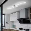 28W Chrome Linear Ceiling Light Modern LED Ceiling Light Fixture 6000K Aluminum 39.37Inch Long Ceiling Lamp for Hallway, Kitchen, Bedroom, Dining Room