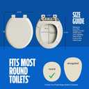 HIGHCRAFT Premium Round Toilet Seat with Slow-Close Design, Adjustable Hinges & Quick Removal Mechanism - Molded Plastic Toilet Seat - Fits Standard Round Toilets - Toilet Seat in Bone/Beige