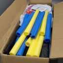 VGMiu 60" Trampoline for Kids, 5 FT Indoor & Outdoor Toddler Baby Trampoline with Basketball Hoop, Safety Enclosure, Birthday Gifts for Kids, Gifts for Boy and Girl, Age 3-8 (Yellow/Blue)