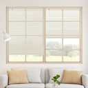 Aluminum Mini Blinds for Windows Cordless Horizontal Window Shades for Light Adjustment, Metal Venetian Blinds Waterproof for Bedroom, Bathroom, 28" W x 64" H, Beige