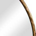 ANDY STAR 24 Inch Hand-Forged Round Gold Mirrors, Solid Steel Frame Antique Brass Bathroom Round Wall Mirror for Over Sink, Vanity Hammered Circle Mirror for Vintage, Farmhouse, Rustic
