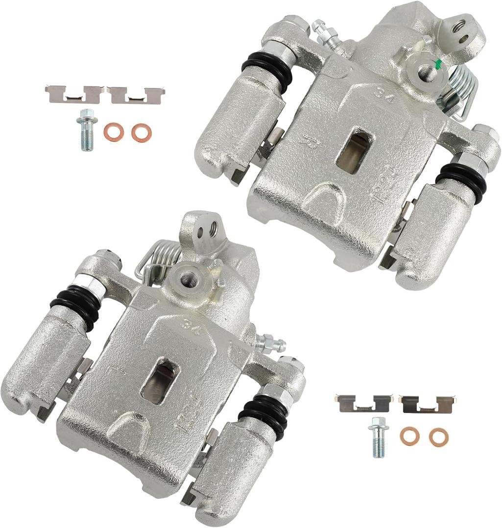 cciyu Rear Left & Right Disc Brake Calipers w/Bracket 19B3302 19B3303 2005-2006 For Hyundai For Elantra,2004-2008 For Hyundai For Tiburon,2005-2009 For Kia For Spectra,2005-2009 For Kia For Spectra5