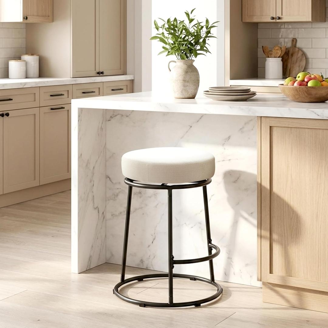 FREKEN Counter Height Bar Stools Set of 1, Swivel Upholstered Bar Chairs