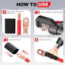 AIRIC UL Listed 1/0 AWG - 3/8" Battery Cable Lugs, Heat Shrink Ring Terminals End, Copper Cable Ends, Wiring Connector Terminal, Electrical Crimp Connectors, Wire Lug for 1/0 Gauge Wires, 4 PCS