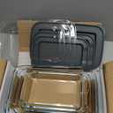 8-Piece Deep Glass Baking Dish Set with Plastic lids,Rectangular Glass Bakeware Set with Lids, Baking Pans for Lasagna, Leftovers, Cooking, Kitchen, Freezer-to-Oven and Dishwasher, Gray