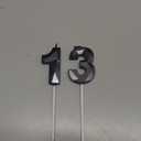 Nuanchu 13th Birthday Candles Black Number 13 Candles Happy Birthday Cake Topper 3D Diamond Shape Numeral Candles Decoration for Boy Girl Women Wedding Theme Party Anniversary Favors(Black)