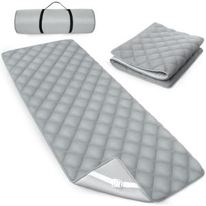 Quilted Foam Mattress Topper Pad, Non-Slip Super Soft Comfortable 75"x30", Cool Sleeping Pad for Camp Cot/RV Bunk/Narrow Twin Beds (Grey)