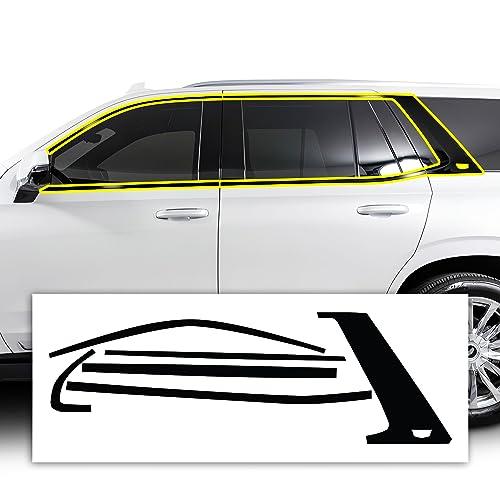 BOGAR TECH DESIGNS for Cadillac Escalade 2021-2024 Side Window Chrome Delete – Precut Vinyl Trim Overlay, Gloss Black Blackout Appearance