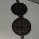Cast Iron Waffle Maker for Stovetop or Grill, 7 inch Round Waffle Iron, Two Piece Hinged Non-Electric - Quick Heating, Easy Clean