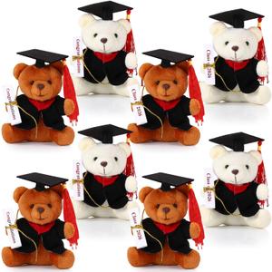 Harrycle 16 Pcs Mini Graduation Bear Stuffed Animals 4.7 Inch Tiny Plush Bear with Diploma and Hat for 2026 Graduation Ceremony Party Decor Congratulation Gifts DIY Present (Black Cap)