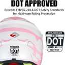 Youth Kids Dirt Bike Helmet for Boys & Girls,F001 Full Face Motorcycle Helmet for Off-Road ATV Street Riding Four Wheeler Mountain Bike with Goggles Gloves,DOT Approved(Pink Flame,M)