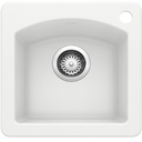 BLANCO, White 440205 DIAMOND SILGRANIT Drop-In or Undermount Bar Sink, 15" X 15" | Granite Composite, Heat, Scratch, & Stain Resistant, Fits 18" Mininum Cabinet