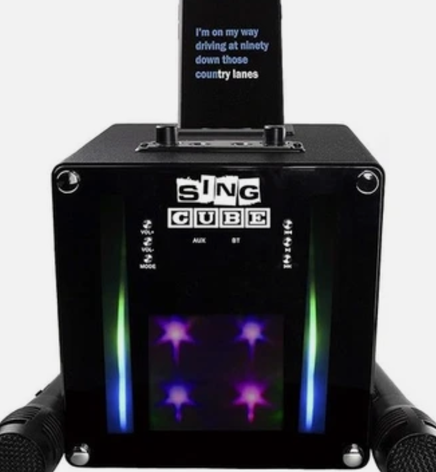 Singcube Rechargeable Bluetooth Karaoke Machine Lights and Two Microphone 5w