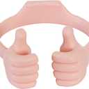 Honsky Thumbs-up Cell Phone Stand Holder, Tablet Stand Cradle for Desk Desktop Smartphone Cellphone Mobile Phone Tablets - Universal Adjustable Flexible - Pink