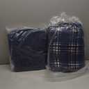 EMME Twin Comforter Set Bed in a Bag Plaid, 5 Piece Navy Blue Bedding Sets Twin Size with Sheets, Twin XL Comforter, Pillowcase&Sham, Soft Down Alternative Bed Set for All Season
