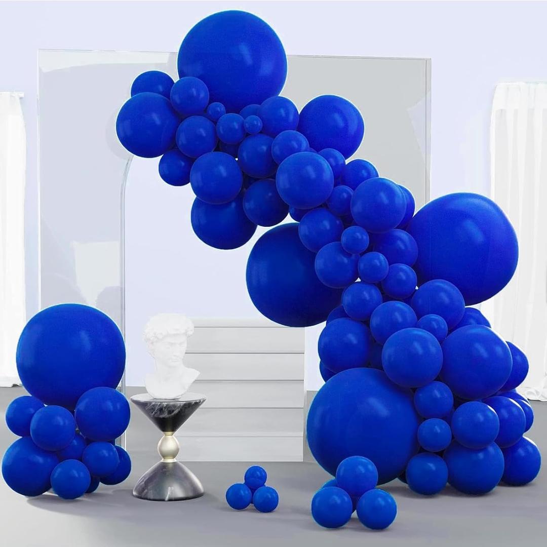 PartyWoo Blue Balloons 140pcs Different Sizes of 18 12 10 5 Inch Navy Blue Balloon Arch Kit Garland for Birthday Gender Reveal Baby Shower Graduation Retirement Bachelorette Party Decorations Blue-Y59