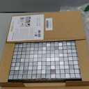 YMMXGE 10-Sheet Peel and Stick Metal Backsplash Tile Stick on Kitchen 3D Wall Decor Aluminum Mosaic Tiles for Bathroom, 12"x12"x0.15" (10, Mixed Silver)