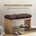 downluxe Indoor Bench Cushion for Indoor Furniture, Non-Slip Tufted Overstuffed Textured Foam Bench Seat Cushion, 48" X 16" X 4", Brown, 1 Pack