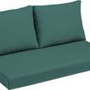 Arden Outdoor Loveseat Cushion Set, 48 x 24, Water Repellent, Fade Resistant, Cushion Set for Couch, Bench, and Swing 48 x 24, Peacock Blue Green Texture