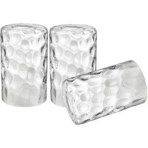 3 Pack Clear Water Ripple Glass Shade, Cylinder Light Fixture Replacement Globe or Cover with 1-5/8-Inch Fitter for Chandelier Wall Sconce Pendant Light, G0029