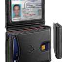BULLIANT Men Wallet, Slim Leather Wallet Front Pocket Card Holder Gift For Men 11 Slots RFID Blocking, Black
