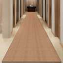 18ft Hallway Runner Rug Mat Non Slip, Rubber Backed Absorbent Floor Rug Carpets, Runner for Entryway Porch Backyard Dining Room, Camel