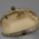 Acrylic Seashell Clutch Purse for Women, Elegant Marble Evening Bag with Gold-Tone Magnetic Clasp, Wedding Party Clutch Handbags, White