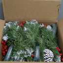 Christmas Garland with Lights 9 FT Artificial Christmas Garland 250 Pieces of Green Rattan Christmas Garland Holiday Artificial Decor for Stairs Wall Door Indoor Outdoor Garland