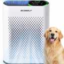 Powerful Air Purifiers for Home Large Room Up to 2400 Ft, ECOSELF HEPA Air Purifier with PM 2.5 Air Quality Display 20dB Sleep Mode, Air Purifiers for Bedroom Office Living Room White