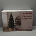 28 In Christmas Tree Collar - Woven Hyacinth Tree Collars For Artificial Trees - Rattan Rustic Farmhouse Basket For Tree Base Cover With Cord Cut-Out For 6 Ft 7.5 Ft Tree (Brown)