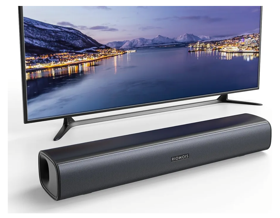 Sound Bar for Smart TV, Soundbar for TV with Bass Reflector and Easy Set up, Home Audio Surround Sound System for TV PC Projector, Wall Mountable