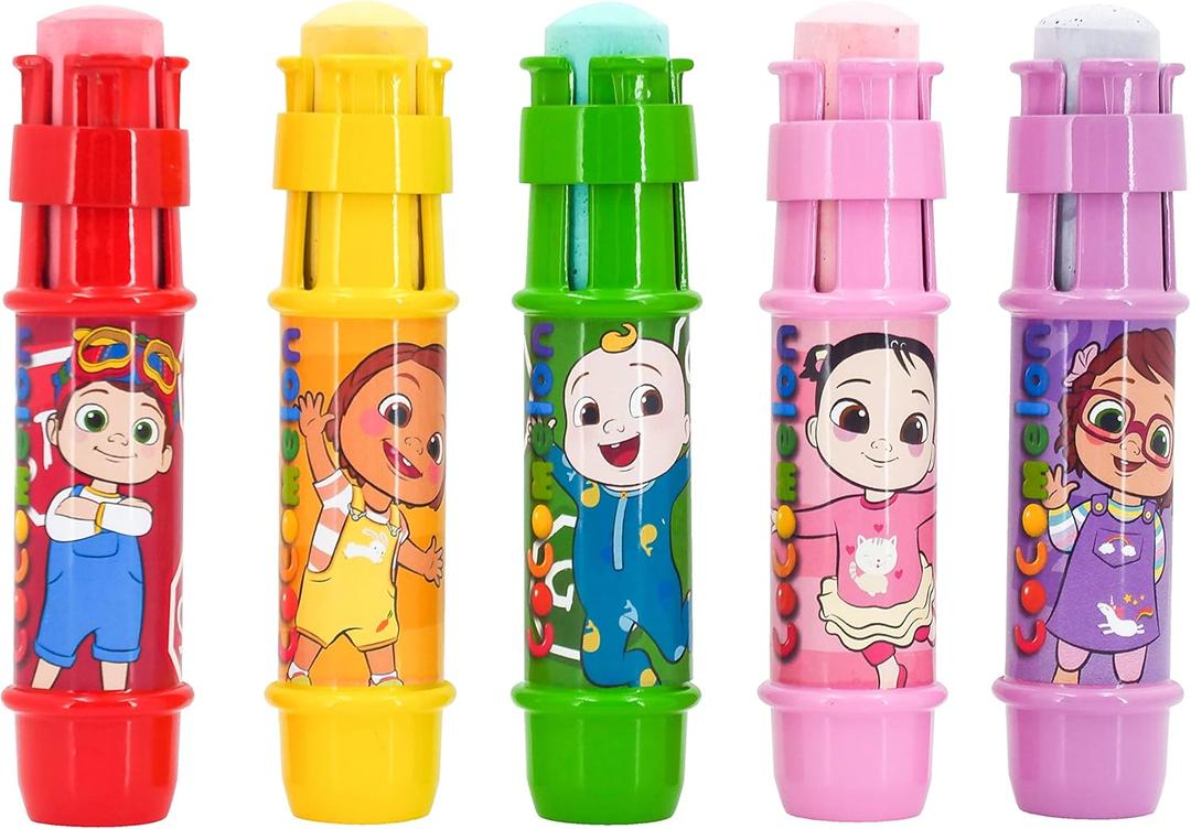 Sunny Days Entertainment CoComelon Jumbo Chalk Holders | 5 Chalk Holders for Kids | Toddler Sidewalk Chalk