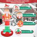 10FT Christmas Nutcracker with Little Gingerbread Man Inflatable Outdoor Decoration Blow up Yard with LED Lights Xmas Funny Giant Large Holiday Party Outside Decor