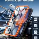 FNTCASE for Moto-G 2026/2025 Case: for Motorola Moto G Play 2026 5G Military Grade Drop Proof Protection Cover with Kickstand | Matte Textured Rugged Shockproof TPU | Protective Phone Case Orange