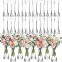 Mumufy 24 Pcs Plastic Bud Vases in Bulk Small Clear Flowers Vases for Centerpieces Wedding Decorations Home Banquet Formal Dinners Party Table Decor(Hexahedron)