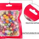 Boao 100 Pieces Resealable Foil Food Storage Bags with Clear Window Coffee Beans Candy Packaging Pouch for Food Small Business Supplies for Jewelry Self Sealed Storage Bags(5.1 x 8.3 Inch,Red)