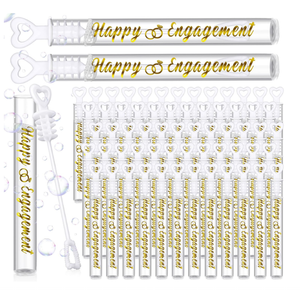 Foilswirl 50 Pack Happy Engagement Party Favors Wedding Bubbles Wand for Guests Wedding Proposal Table Decor White Heart Bridal Shower Favors Guests Gift for Valentine's Day Engagement Party Supplies