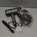 slopehill Professional Ionic Hair Dryer, Powerful 1800W Fast Drying Low Noise Blow Dryer with 2 Concentrator Nozzle 1 Diffuser Attachments for Home Salon Travel (Grey)