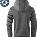 Men's Full Zip Fleece Hoodie Lightweight Athletic Performance Sweatshirt Jacket with Pocket (Black, XXL)